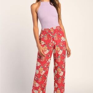O’Neill Multi Floral Print Pants Floral Red Women's Pants